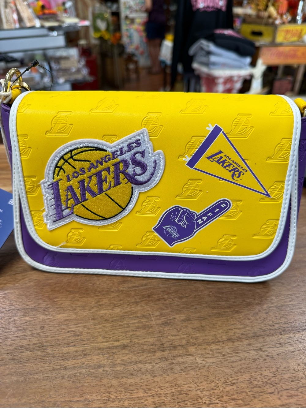 Loungefly Los Angeles Lakers Yellow & Purple Crossbody Bag